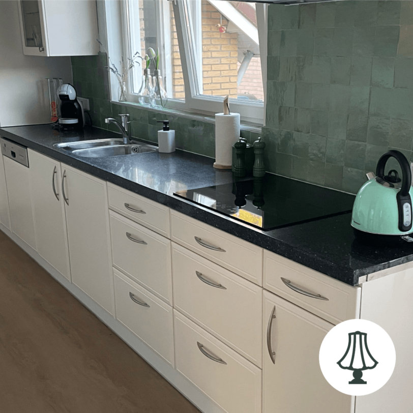 Aquagroene zelliges keuken - dehuischkamer.nl
