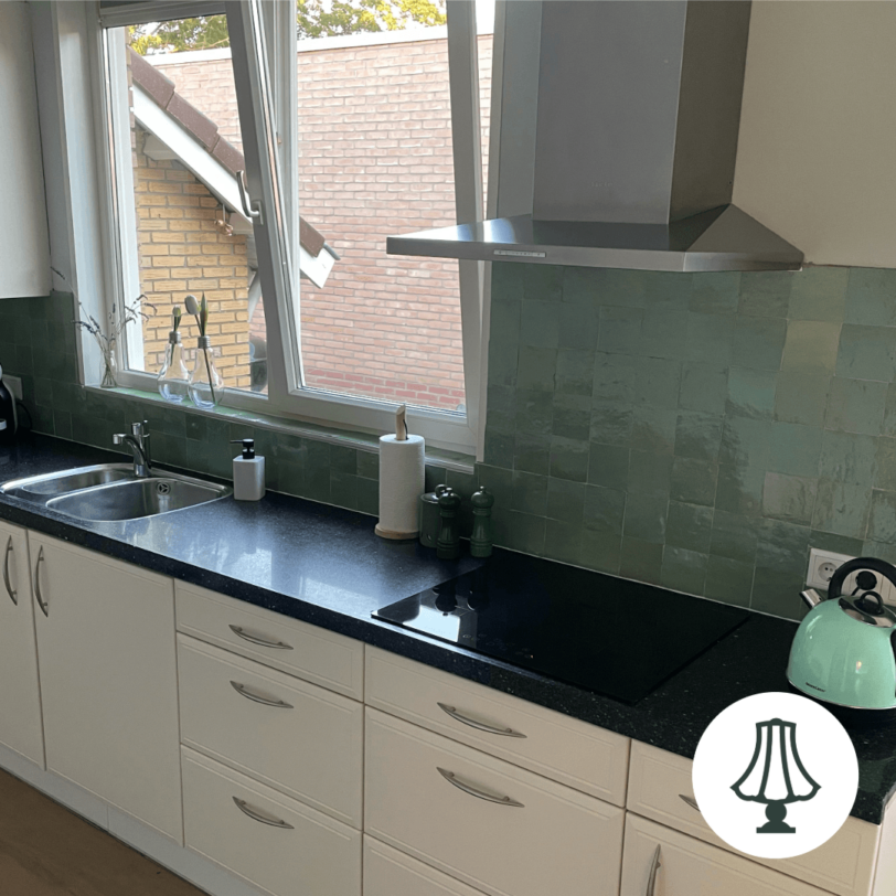 Aquagroene zelliges keuken - dehuischkamer.nl