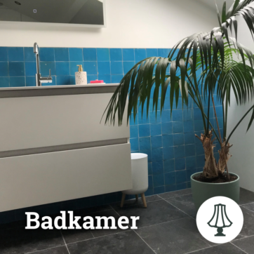 Blauwe zelliges badkamer - dehuischkamer.nl