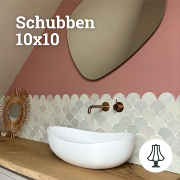 Schubben tegels ecru 10x10 - dehuischkamer.nl